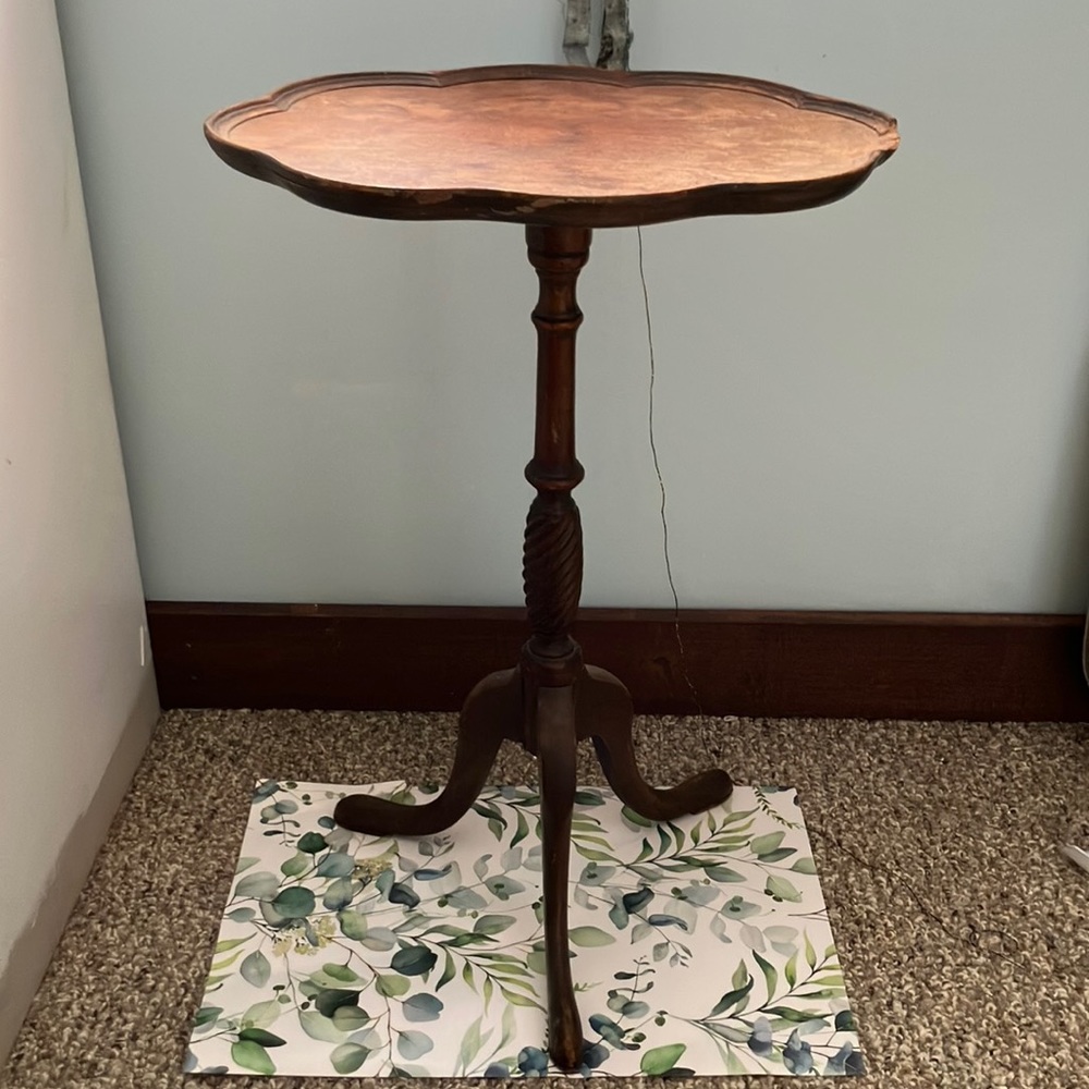 58874EC: BRANDT Cherry Pedestal Occasional End Table